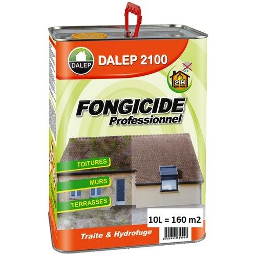 DALEP 2100 Fongicide Professionnel (10L) Fongicide Professionnel Concentré à diluer. Il traite contre tous les types de champignons, algues, lichens et imperméabilise en une seule opération.