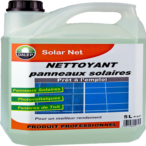 SOLAR NET Nettoyant Panneaux Solaires (20L) SOLAR NET® nettoie efficacement tous les types de panneaux et fenêtres de toit. Non agressif et non corrosif