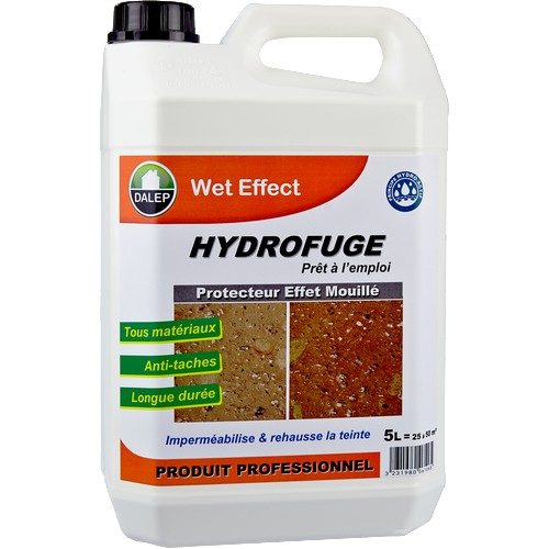 Dalep WET EFFECT Protecteur Effet Mouillé (20L). Propriétés WET EFFECT est un protecteur hydrofuge : imperméabilise & rehausse la teinte. Crée un aspect mouillé. Produit prêt à l’emploi.