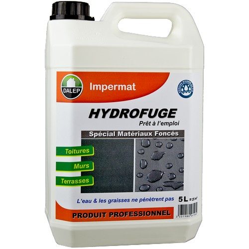 DALEP IMPERMAT Hydrofuge / Oléofuge (5L) Spécial matériaux foncés ou peu absorbants IMPERMAT est un hydrofuge spécialement conçu pour les matériaux foncés.