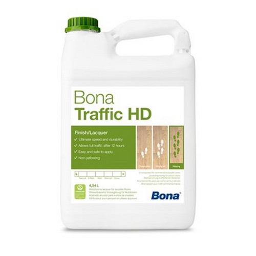 Bona Traffic HD extra mat (4,95L) finition à séchage ultra rapide pour les parquets exposés à une usure importante. le traffic est rétabli en 12 heures.